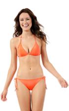 Voda Swim - Neon Orange Envy Push Up String Bikini Top