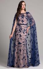 Lara Dresses - 33268 Embellished Scoop Dress With Cape