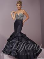 Tiffany Designs - Brilliantly Ornate Tiered Mermaid Long Evening Gown 46079