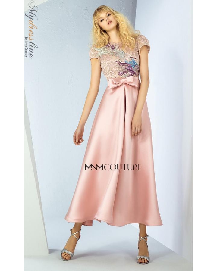 Mnm Couture - G0853 Embroidered Illusion Jewel A-line Dress