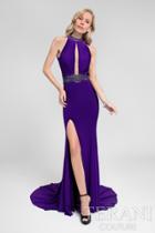 Terani Prom - Illusion Front Cutout Halter Style Mermaid Prom Dress 1712p2464