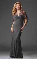 Clarisse - M6435 Flutter Sleeve Lace Shrug Sweetheart Evening Gown