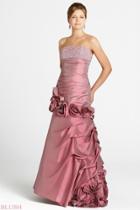 Blush - Rose Embellished Sequined Long Dress 9214