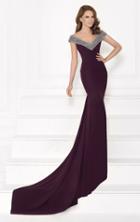 Tarik Ediz - Embellished Off-shoulder Gown 92704
