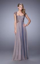 La Femme - 21661 Lace Ornate Ruched Gown