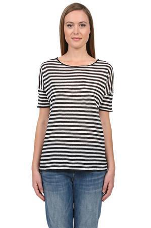 Nili Lotan Striped Crew Neck Tee In Cream/navy
