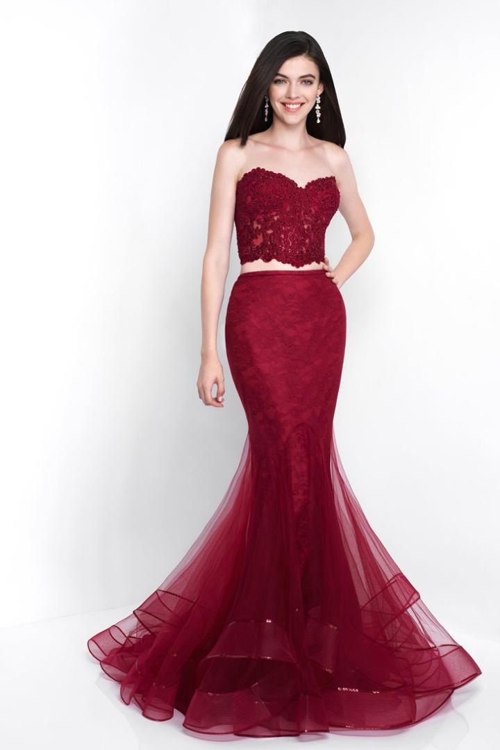 Blush - 11508 Two Piece Beaded Strapless Mermaid Gown