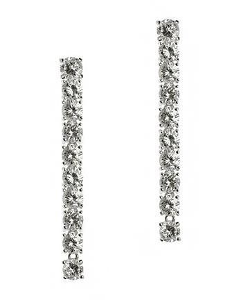Cz By Kenneth Jay Lane - Round Linear Drop Earrings