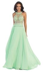 Halter Neck Embellished Bodice A-line Dress