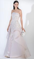 Saiid Kobeisy - 3405 Strapless Trailing Floral Adorned Tulle Gown