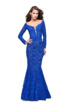 La Femme - 25607 Beaded Long Sleeve Lace Mermaid Dress
