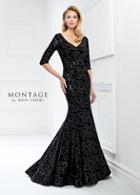 Montage By Mon Cheri - 218909 Fitted V-neck Trumpet Evening Gown