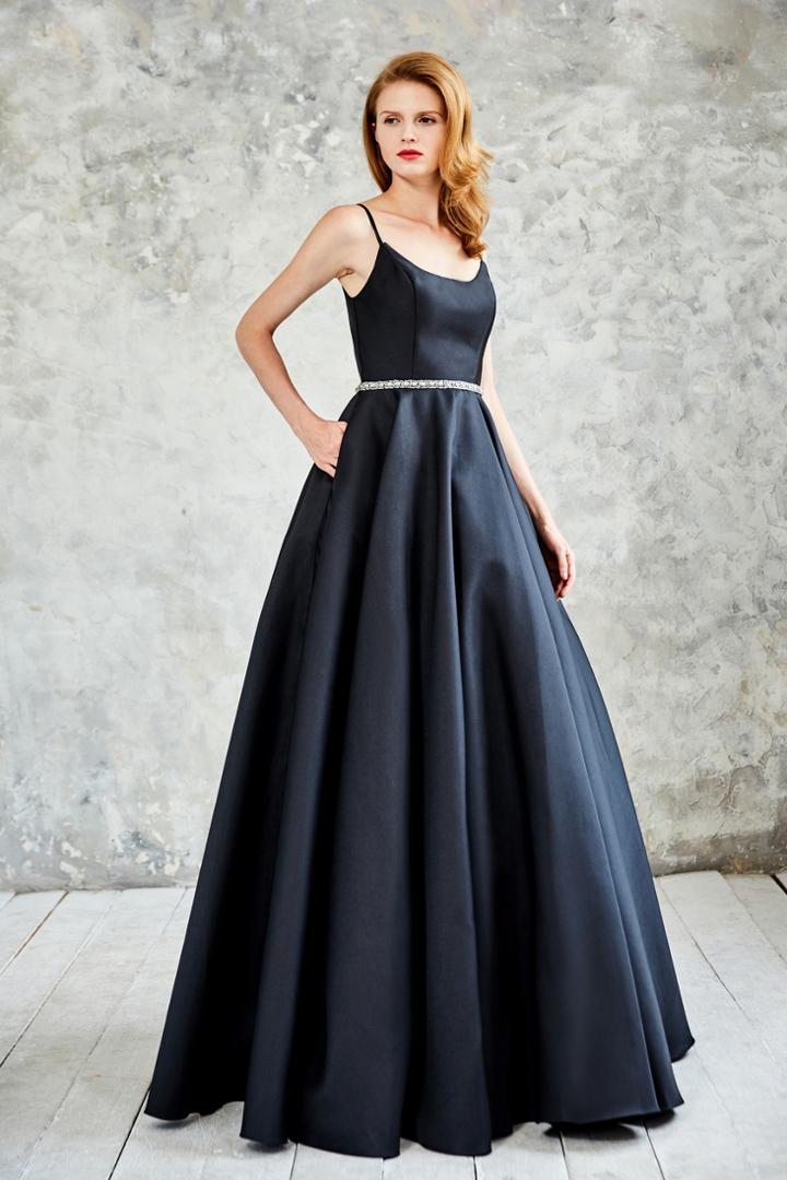 Angela & Alison - 71063 Scoop Neck A-line Evening Gown