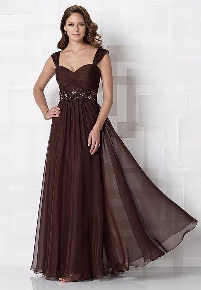 Cameron Blake By Mon Cheri - 212677 Long Dress In Dark Cocoa