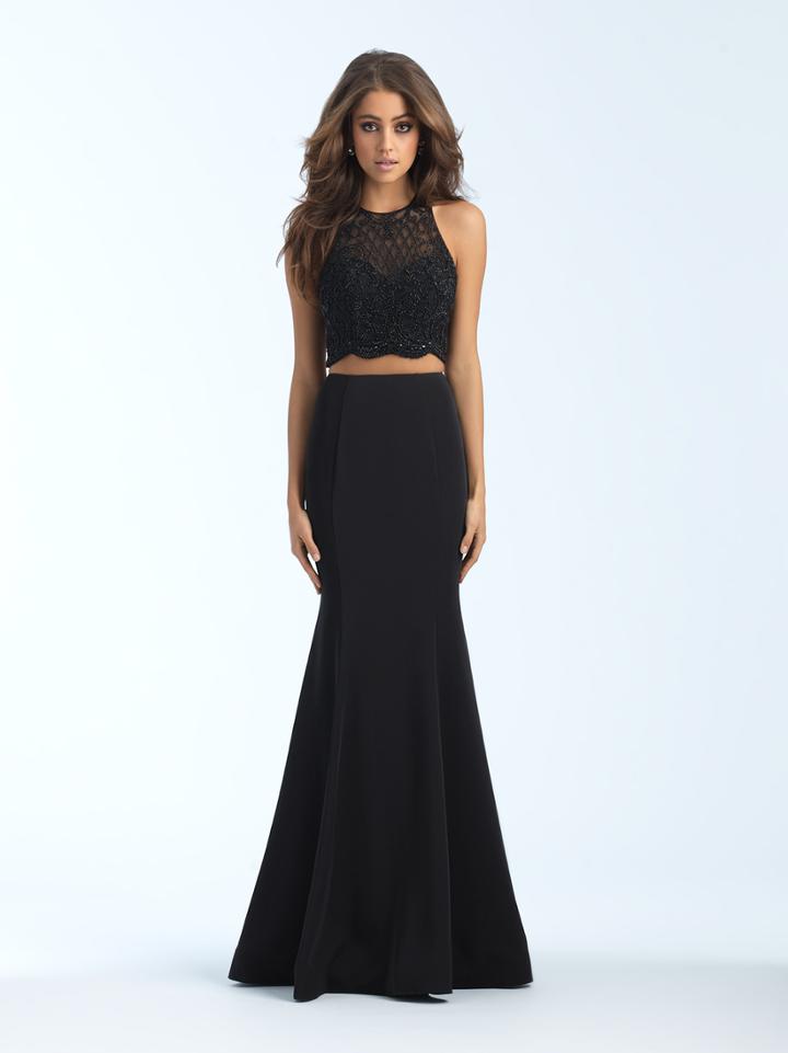 Madison James - 18-688 Beaded Halter Trumpet Dress