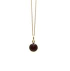 Tresor Collection - Garnet Simple Round Pendant In 18k Yellow Gold