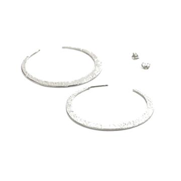 Nina Nguyen Jewelry - Crescent Lrg Silver Hoops