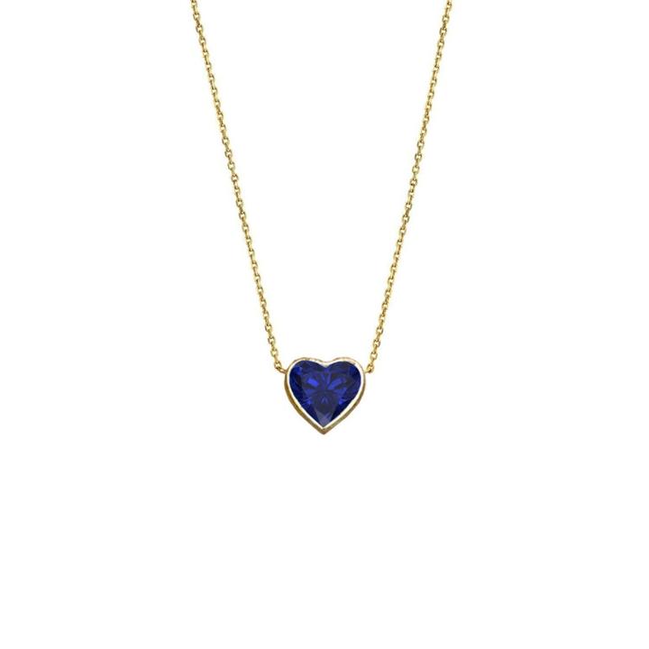 Logan Hollowell - New! Floating Heart Shaped Sapphire Necklace