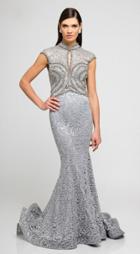 Terani Evening - 1723e4285 Beaded Collar Embroidered Evening Gown