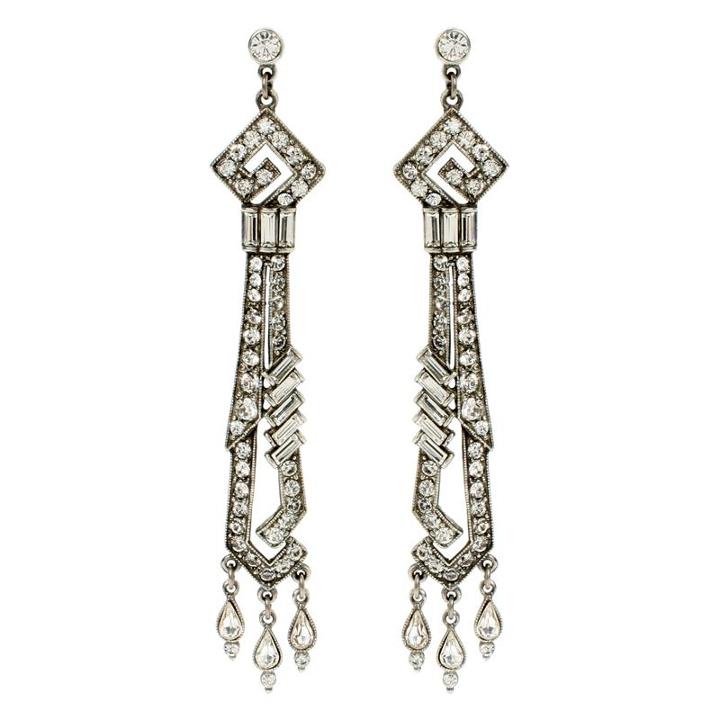 Ben-amun - Deco Crystal Elysia Drop Post Earrings