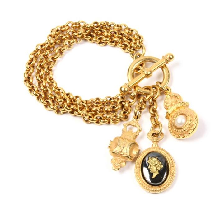 Ben-amun - Royal Charm Monarch Pendant Gold Bracelet