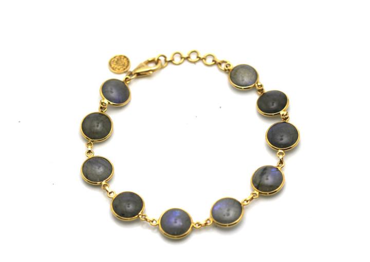 Tresor Collection - Labradorite Smooth Round Bracelet In 18k Yellow Gold