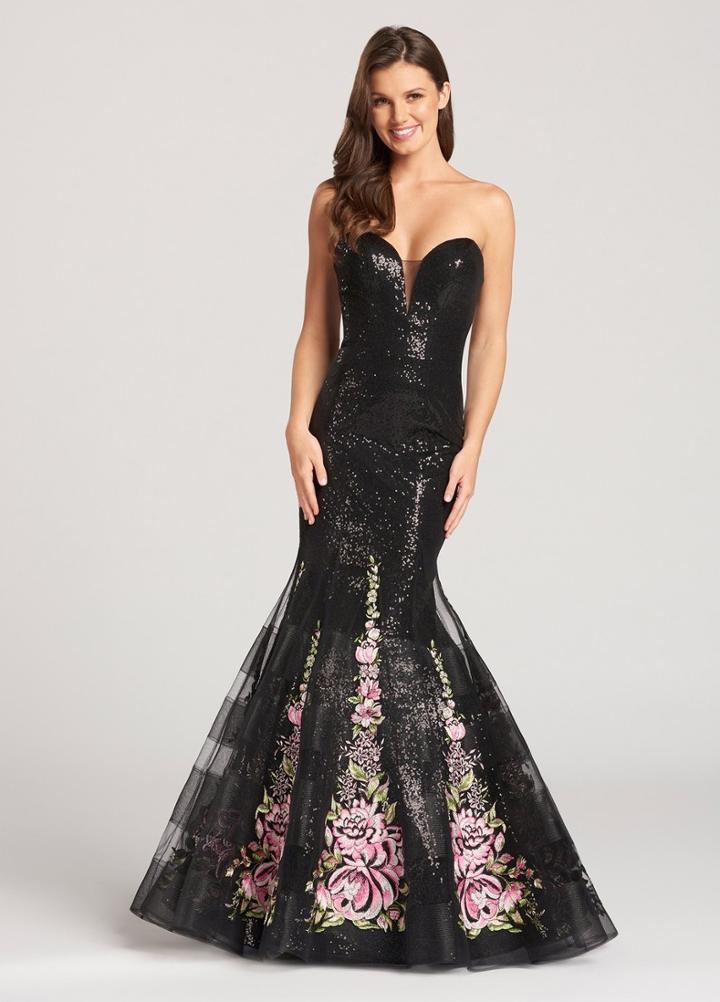 Ellie Wilde - Ew118130 Sequined Plunging Sweetheart Mermaid Dress