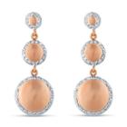 Tresor Collection - Lente 3 Tier Earrings With Pave Diamond Frame In 18k Rose Gold