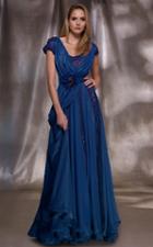 Mnm Couture - 2114 Pleated Scoop Neck A-line Dress