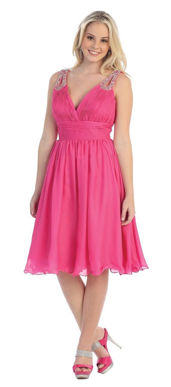 May Queen - Sleeveless V-neck Ruched Prom Dress Mq622