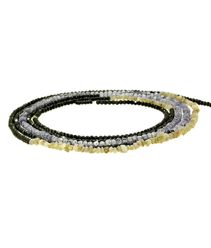 Lori Kaplan Jewelry - Black Spinel With Rough Diamonds And Lavender Quartz / Necklace