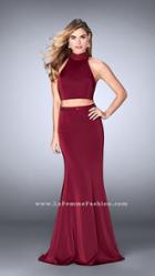 Gigi - Lavish High Collar Jersey Long Evening Gown 24119