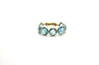 Tresor Collection - Blue Topaz Stackable Ring Band With Adjustable Shank In 18k Yellow Gold