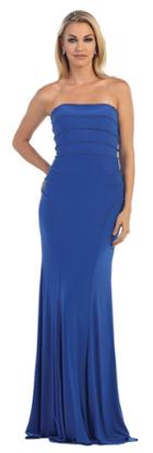 May Queen - Simple Beaded Straight Across Neck A-line Dress Mq1222