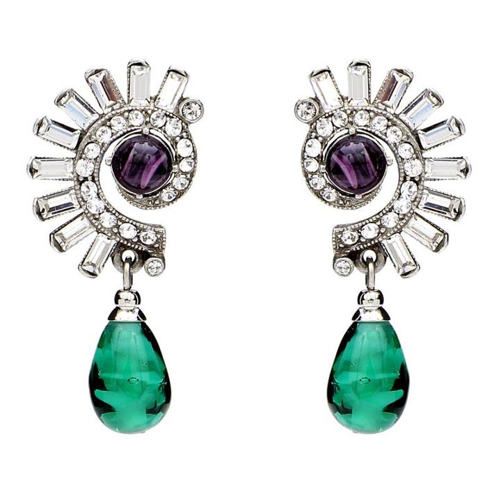 Ben-amun - Velvet Glamour Deco Crystal Post Earrings