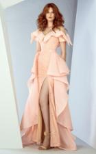 Mnm Couture - G0838 Beaded Off Shoulder Peplum Dress
