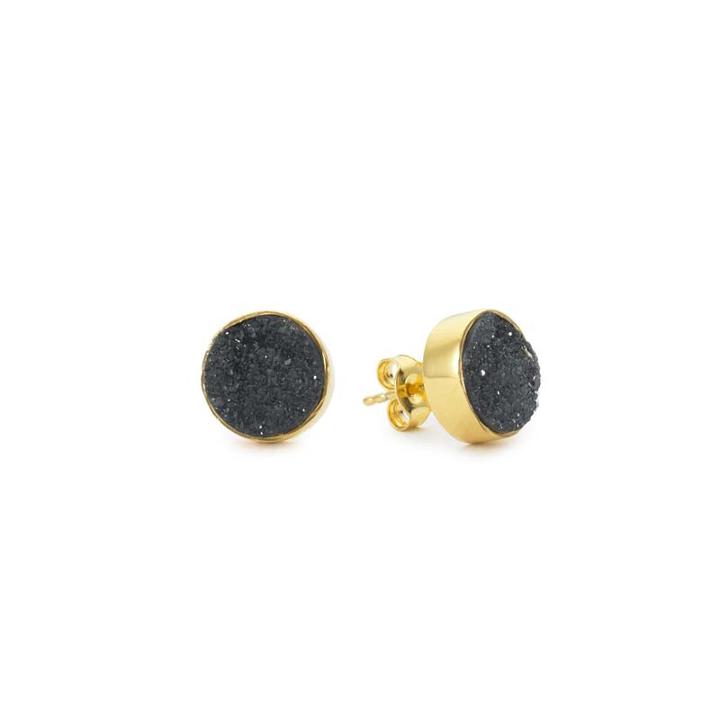 Margaret Elizabeth - Black Druzy Studs