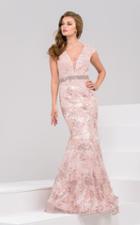 Jovani - 34002 Lace And Crystal Accented Dress