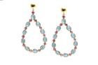 Tresor Collection - 18k Yellow Gold Earrings With Aquamarine And Pink Tourmaline Style 2