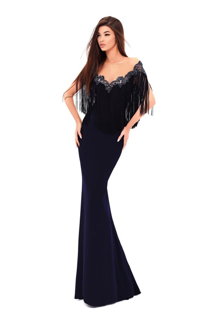 Tarik Ediz - 50225 Faux Off-shoulder Mermaid Crepe Gown