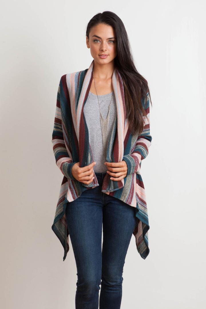 Goddis - Livie Drape Sweater In Indigo Sky