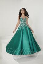Tiffany Designs - 16266 Plunging Sweetheart Jeweled Mikado Ballgown
