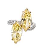 Cz By Kenneth Jay Lane - Canary Yellow Double Marquise Ring