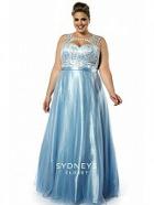 Sydney's Closet - Sc7146 Plus Size Dress In Baby Blue