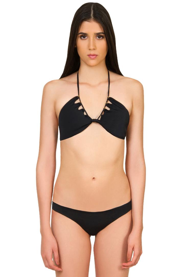 Caffe Swimwear - Halter Top/runching Bottom In Black