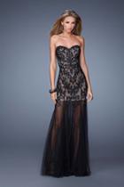 La Femme - 21114 Enchanting Sheer Lace Evening Dress
