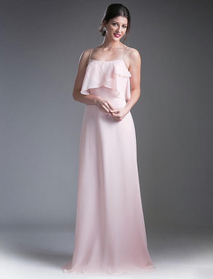 Cinderella Divine - Flounce Bodice Chiffon A-line Dress