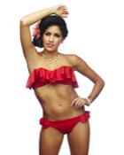 Nicolita Swimwear - Rumba Ruffles Bandeau Bikini Top Red