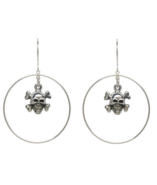 Femme Metale Jewelry - Crossbones Hoop Earrings