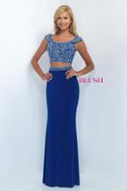 Blush - Two-piece Beaded Top And Open Back Gown 11000